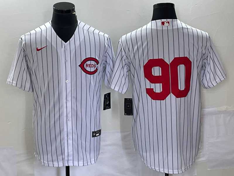 Men%27s Cincinnati Reds #90 White 2022 Field of Dreams Cool Base Jersey